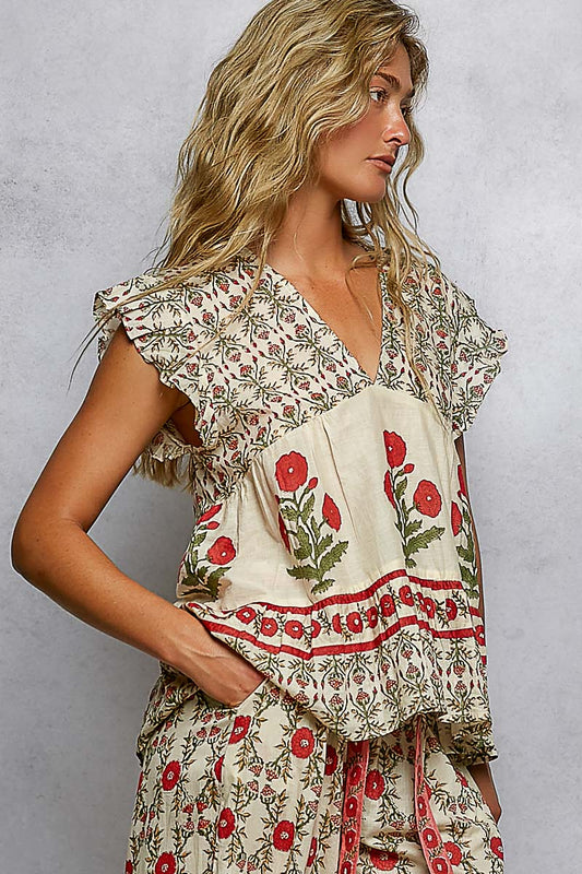 Zinnia Garden Babydoll Top