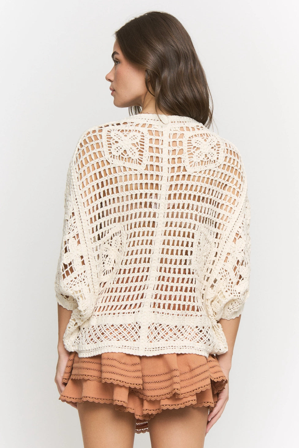 Buttercream Cotton Crochet Cardigan