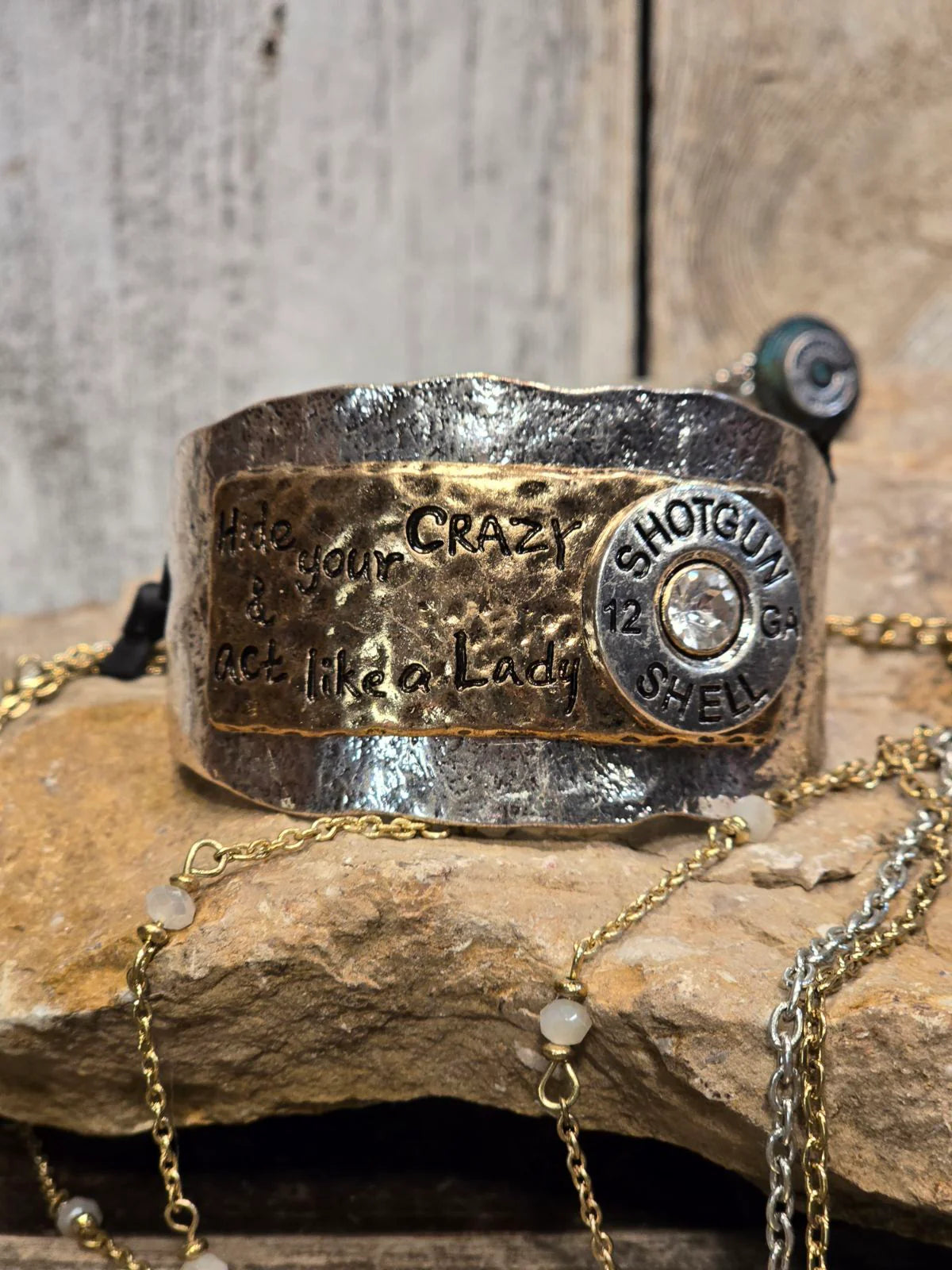 Hide Your Crazy Silver Cuff Bracelet