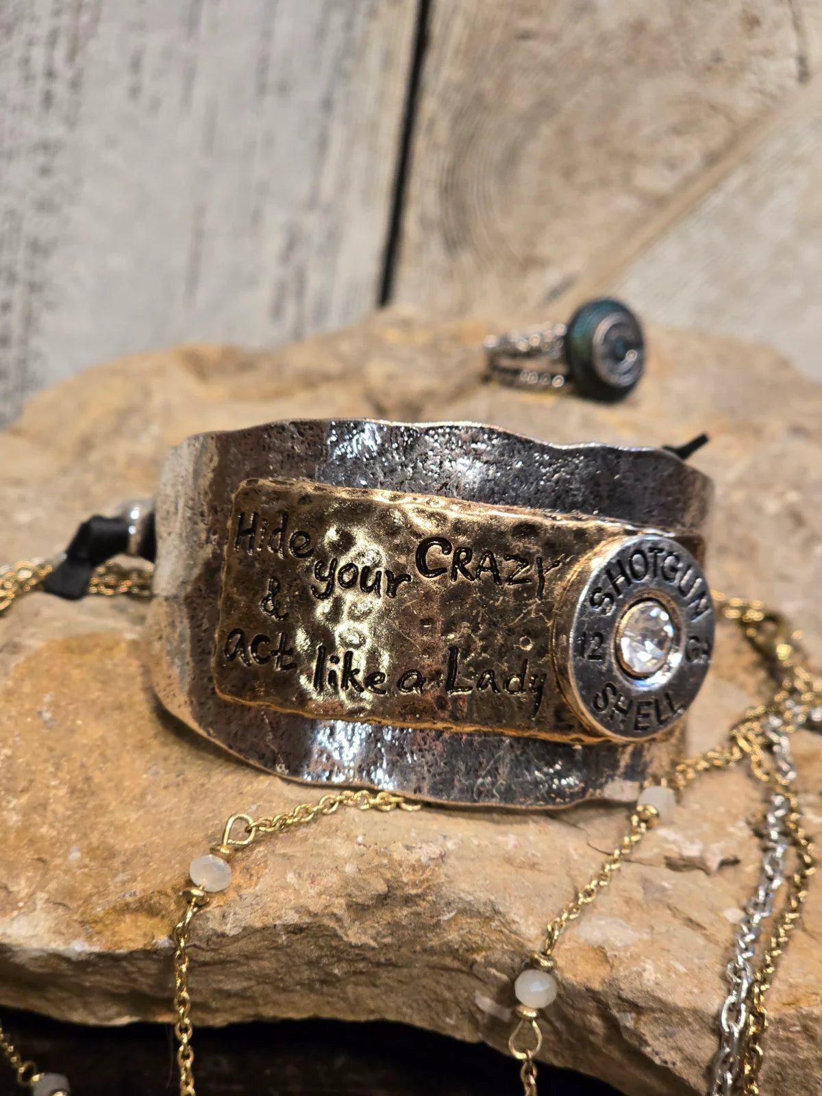 Hide Your Crazy Silver Cuff Bracelet