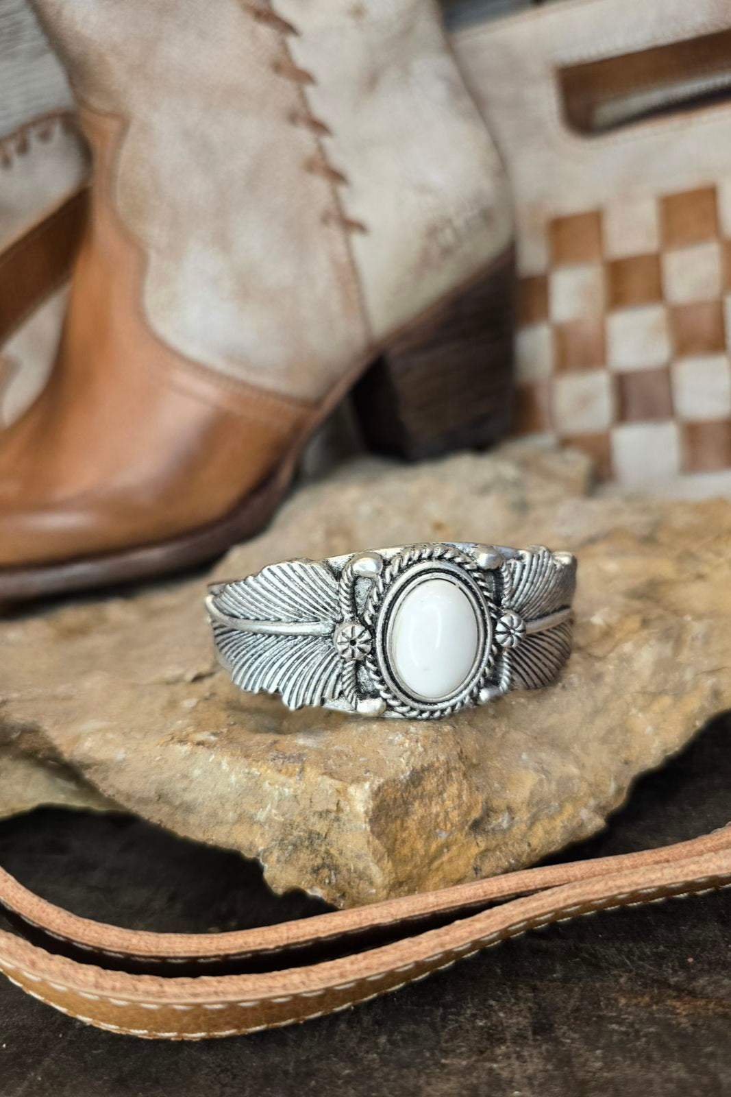 White Turquoise Cuff Bracelet