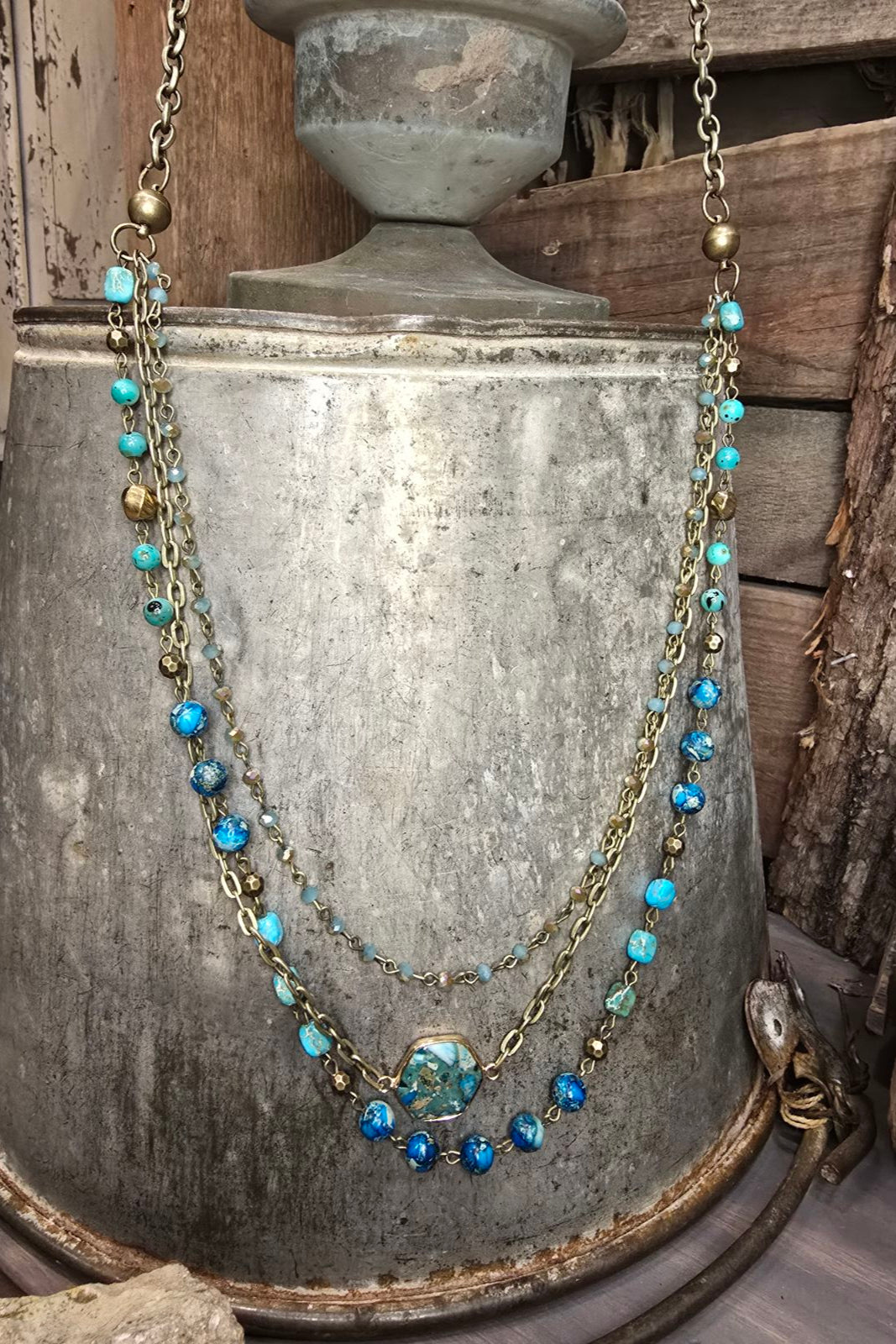 Janet Turquoise Necklace Bracelet Combo