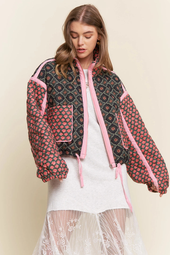 Rosy Outlook Quilted Jacket