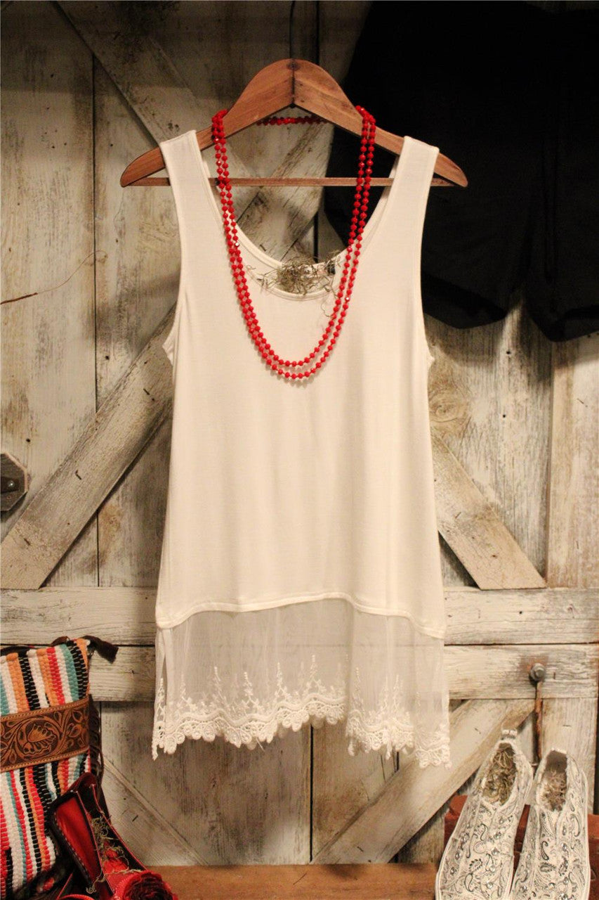 Skip Along Ivory Lace Tank