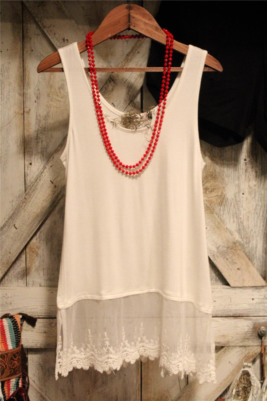 Skip Along Ivory Lace Tank