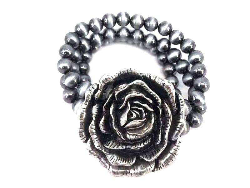 Savannah Silver Rose Bracelet