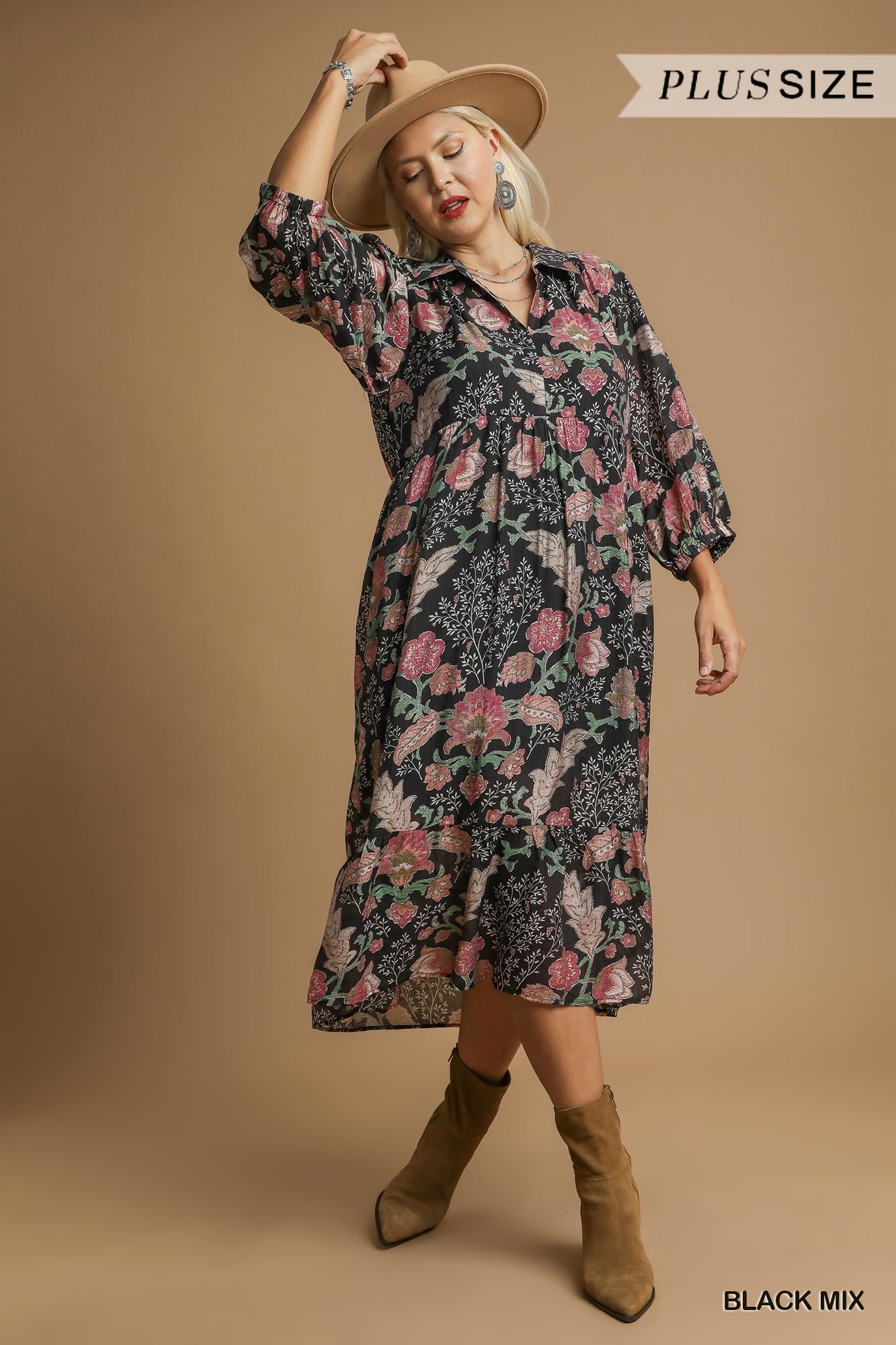 Midnight Floral Mix Maxi Dress