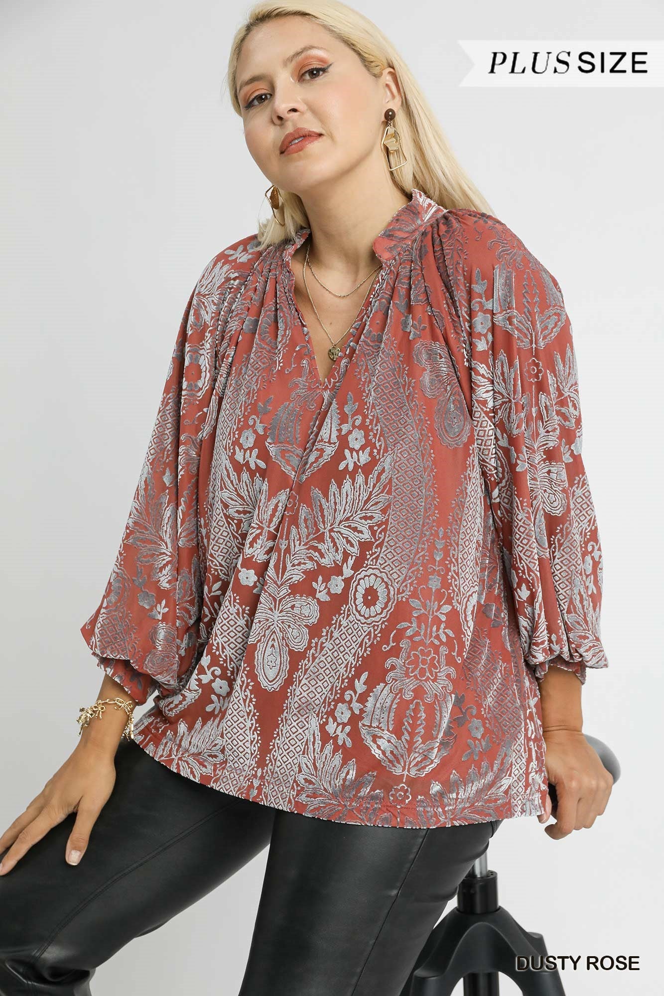 Dusty Rose Shimmer Blouse