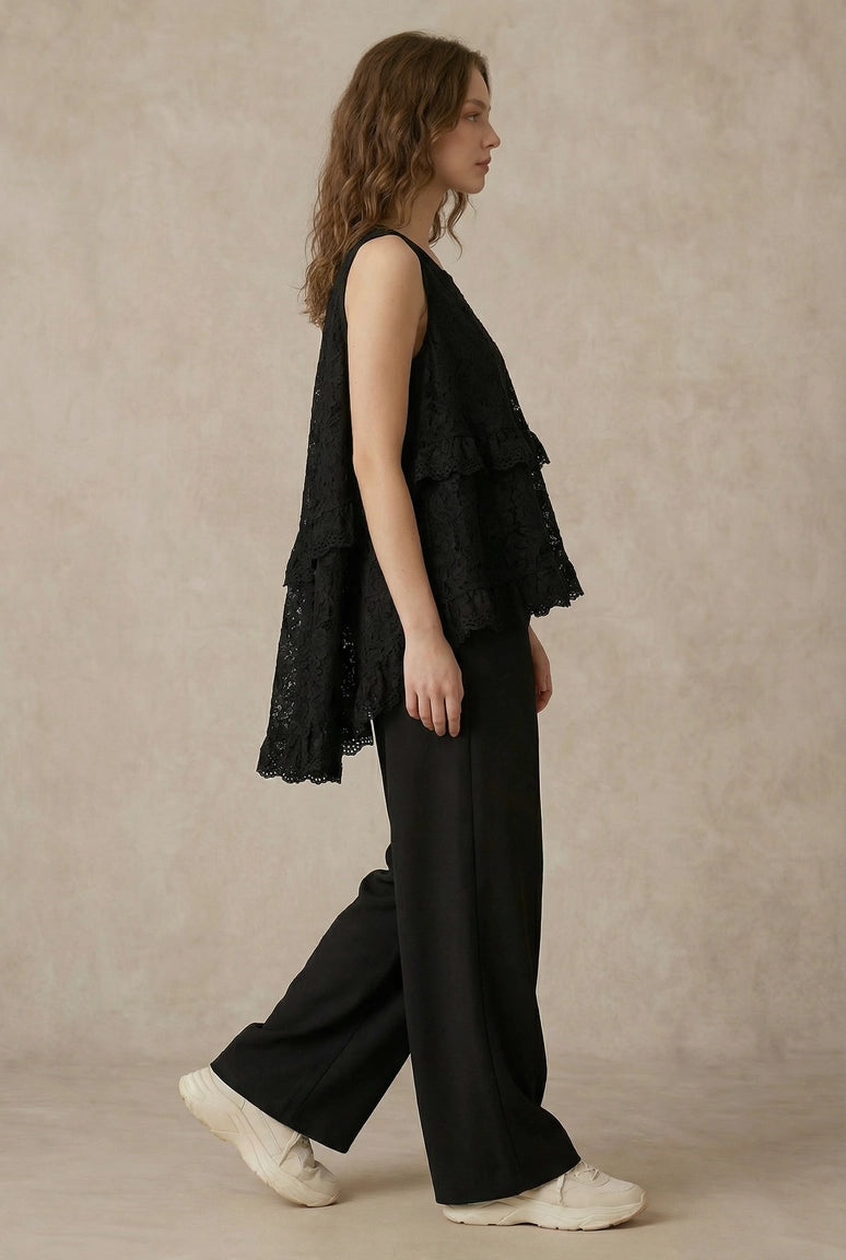 Midnight Lace High-Low Tank