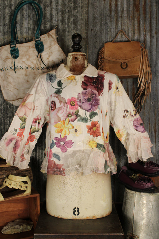 Petals and Poetry Purple Flower Jacket