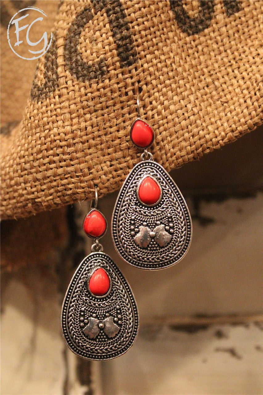 dangle earrings, farm girls fancy frills