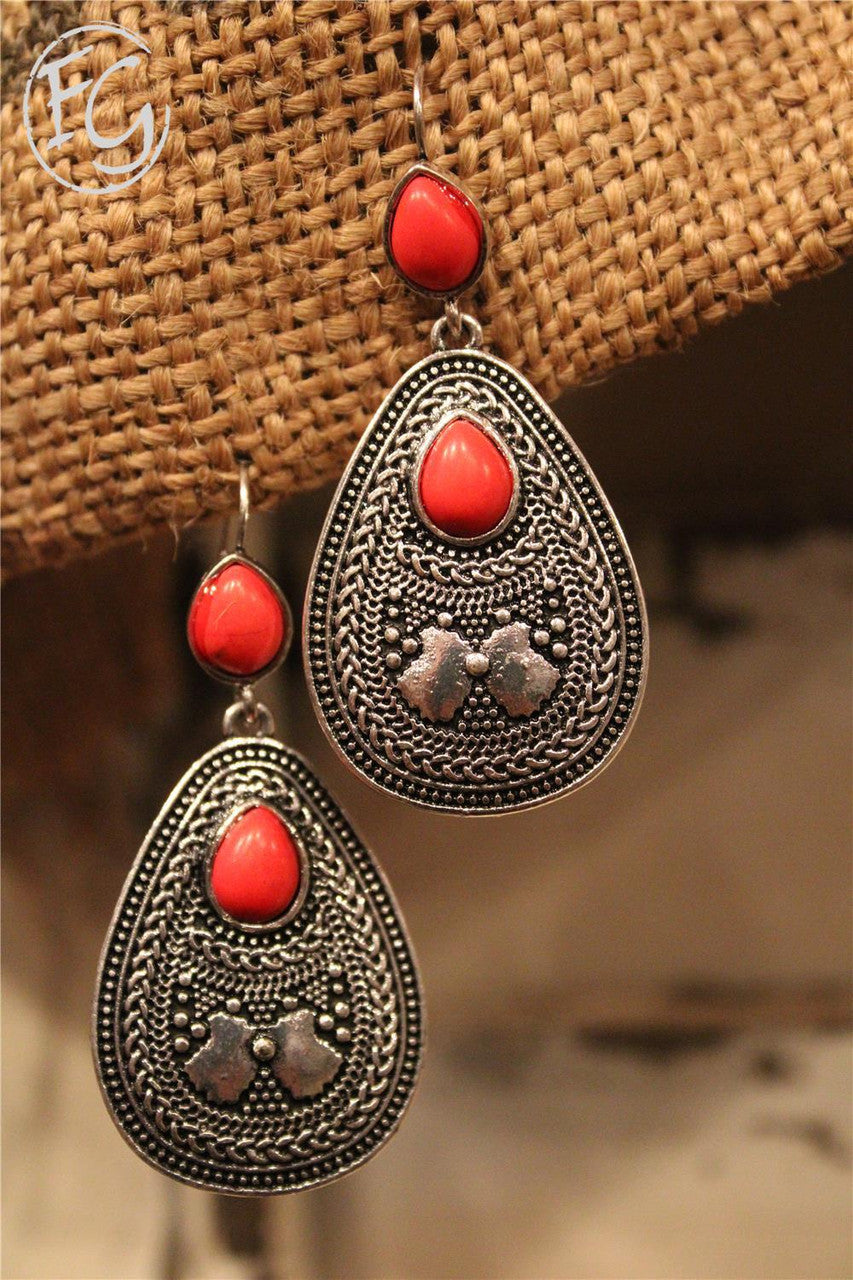 dangle earrings, farm girls fancy frills