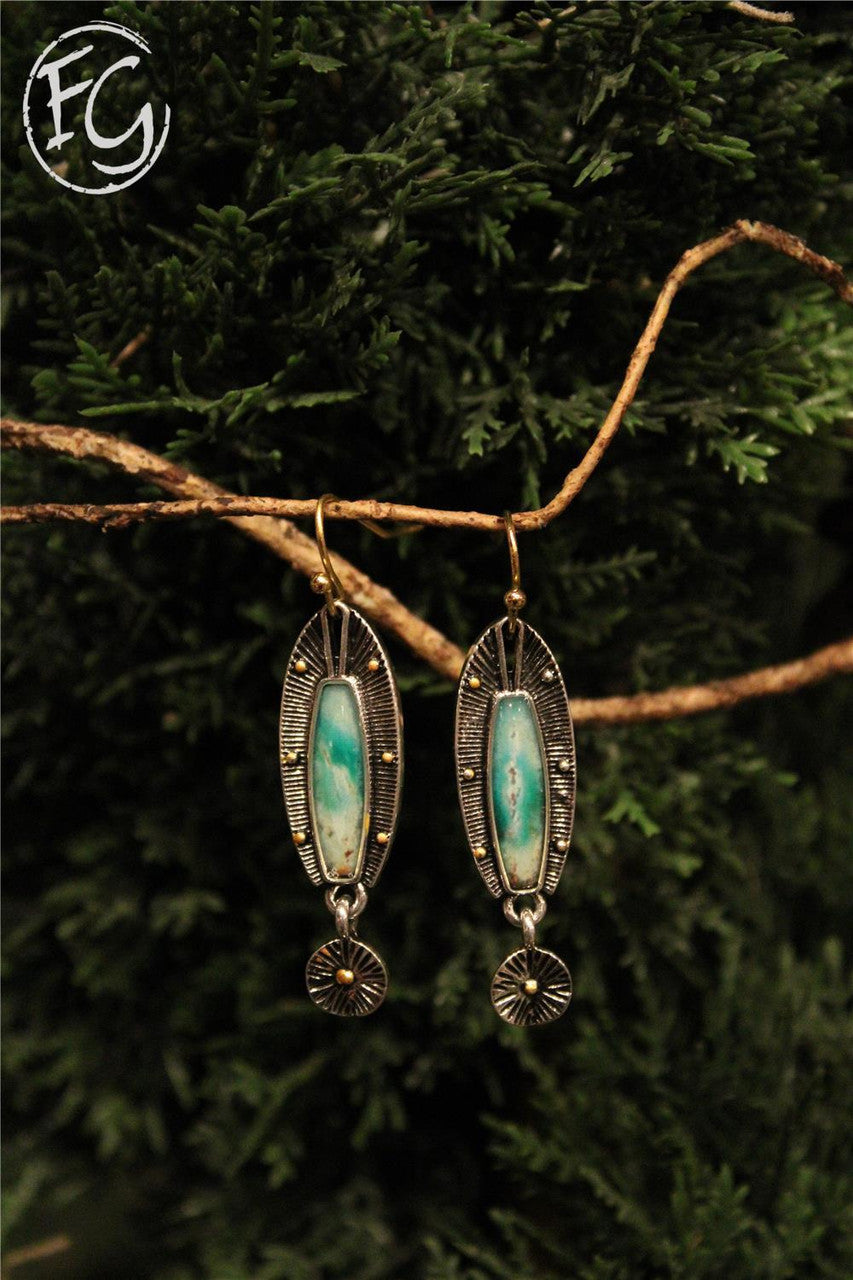 dangle earrings, farm girls fancy frills