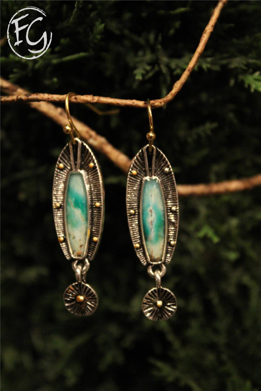 dangle earrings, farm girls fancy frills