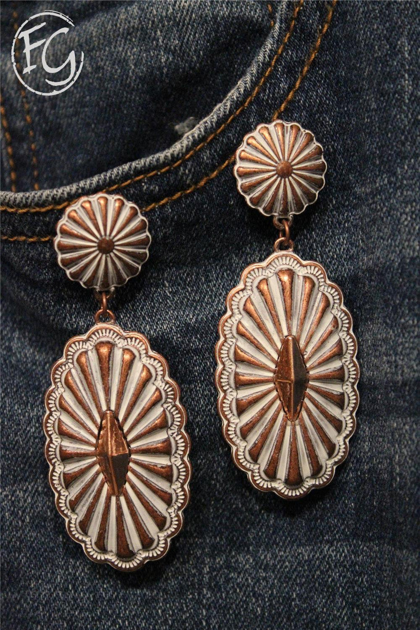 copper Earrings, Farm Girls Fancy Frills