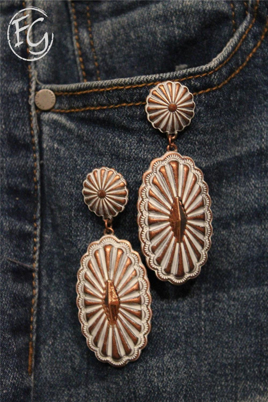 copper Earrings, Farm Girls Fancy Frills