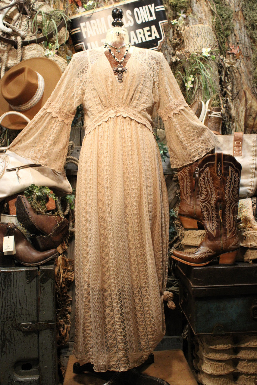 Lead Singer Taupe Maxi Dress L Lead Singer Taupe Maxi Dress L