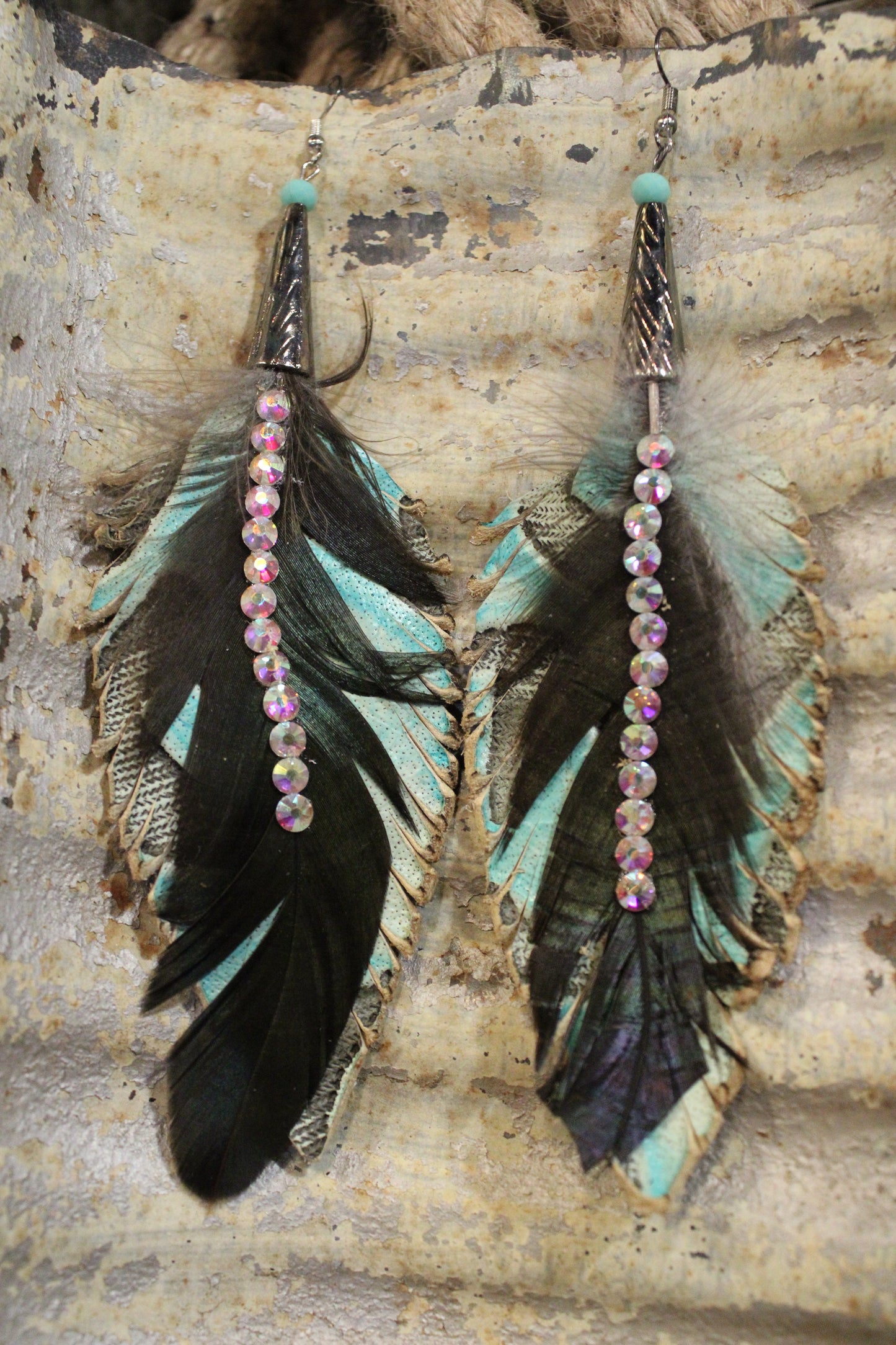 Wild Spirit Leather Feather Earrings