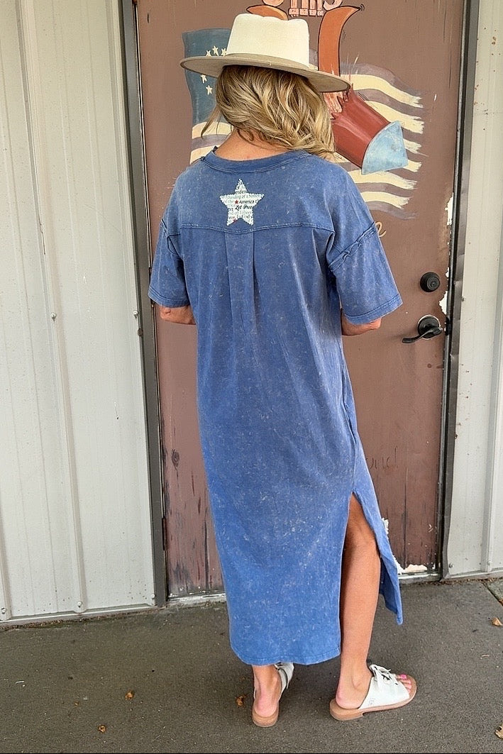 FGO Denim & Glory Applique Dress