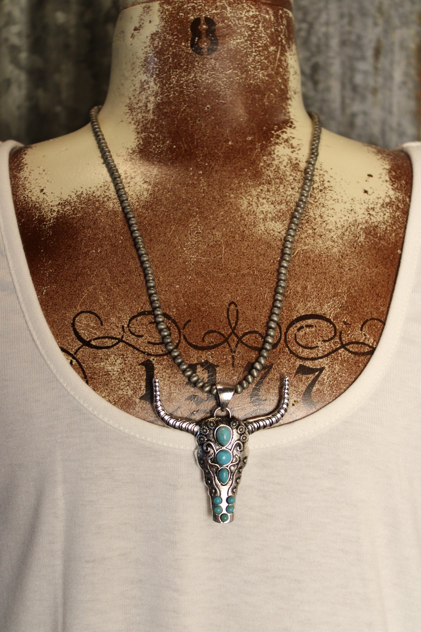 Ghost of the Plains Longhorn Necklace