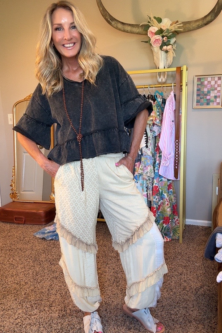 Midnight Mist Mineral Washed Cotton Top