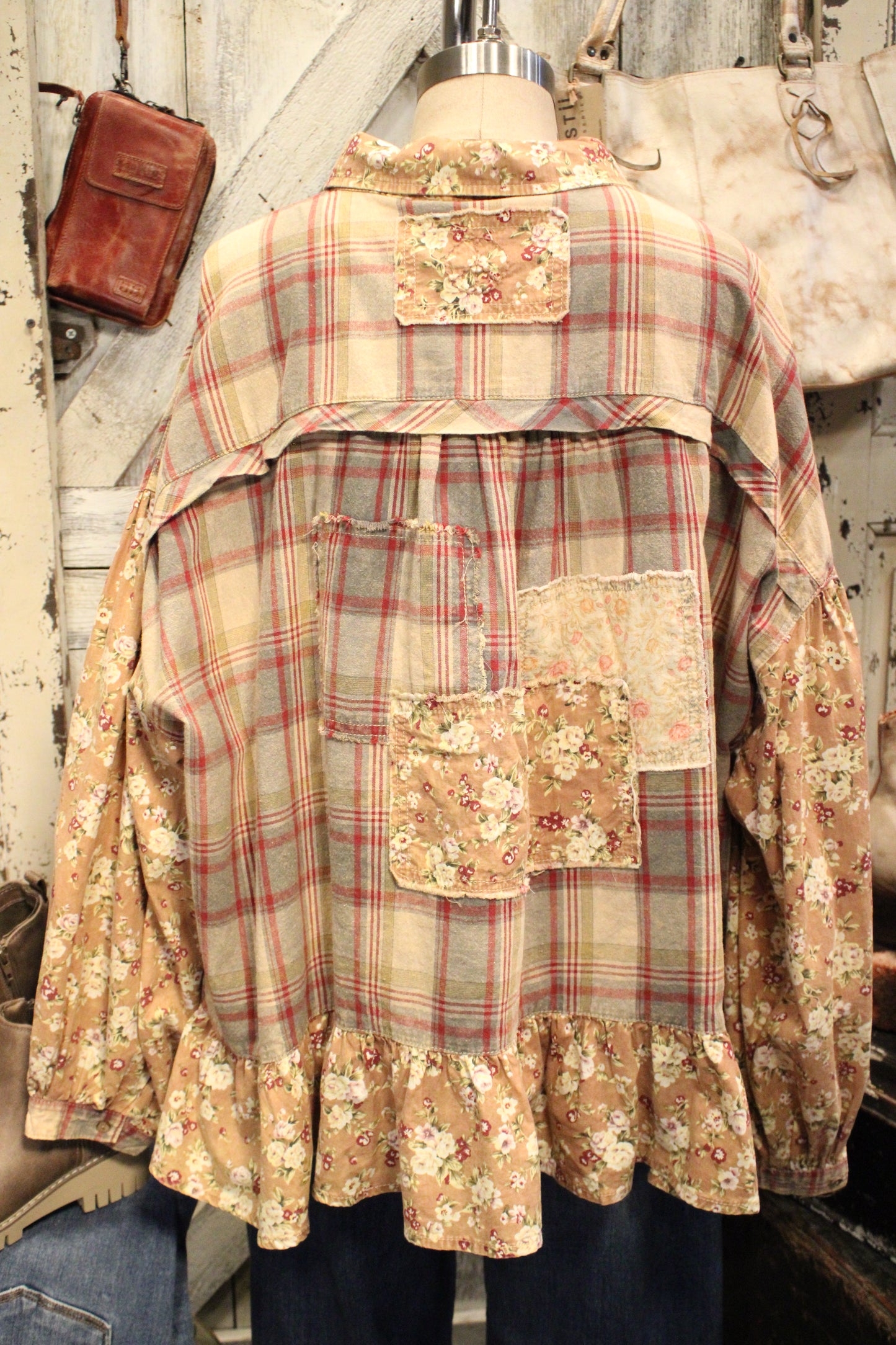 Petal And Plaid Cotton Top