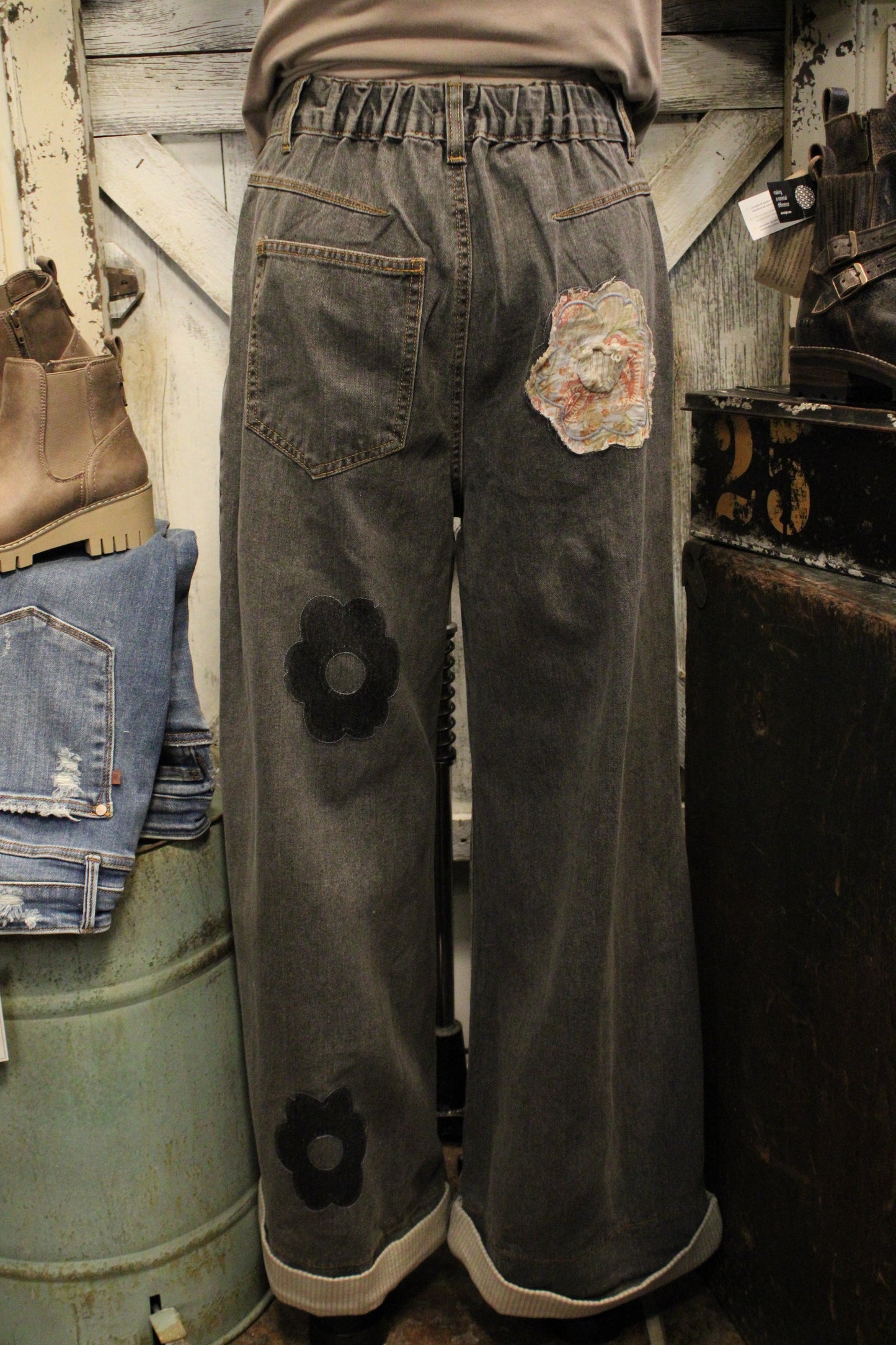 Prairie Bloom Black Pants
