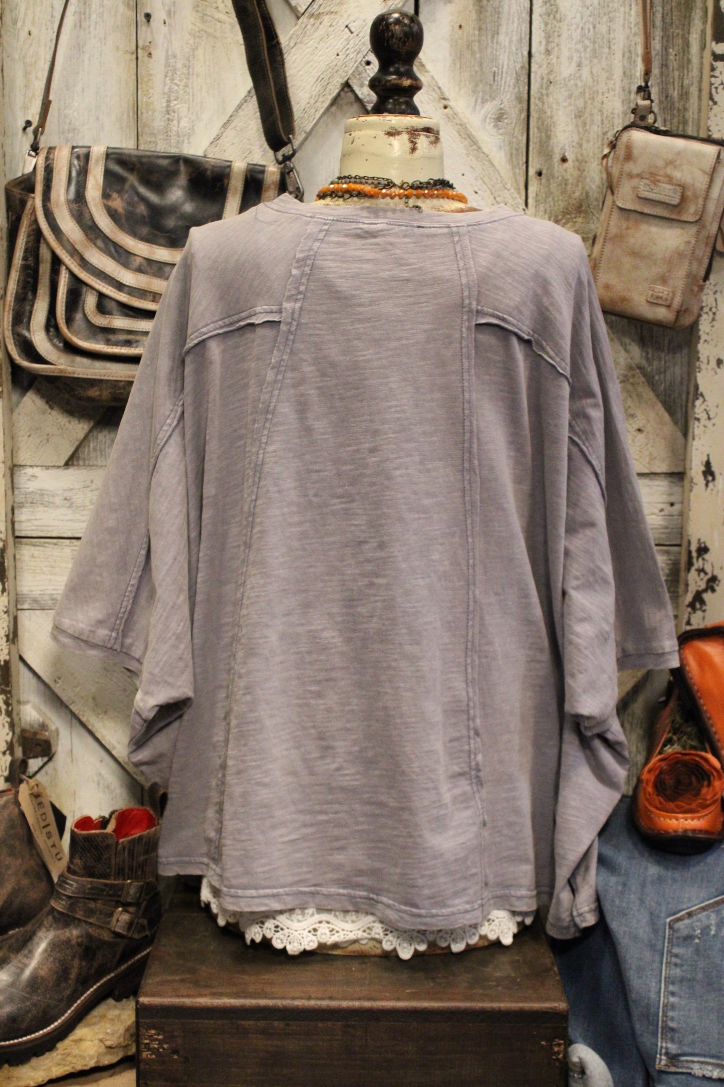 Faded Denim Love Top