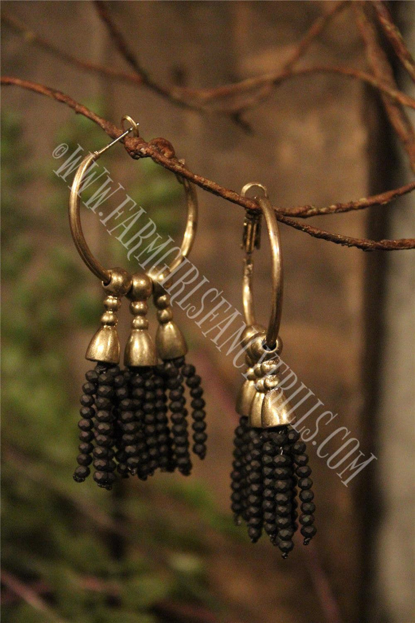 dangle earrings, farm girls fancy frills
