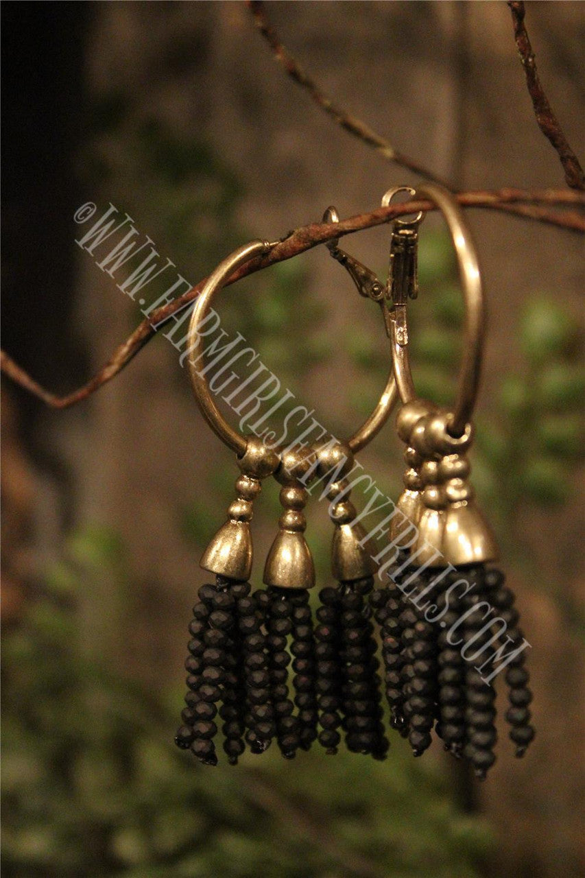 dangle earrings, farm girls fancy frills