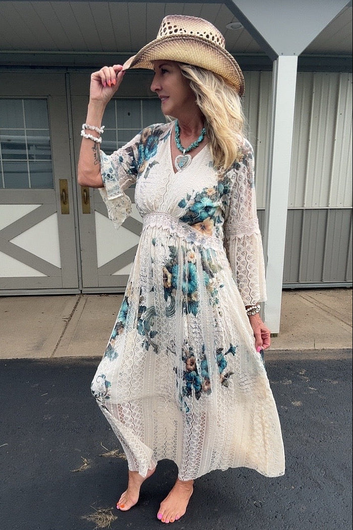 Lead Singer Beige Hibiscus Dress – Farm Girls Fancy Frills