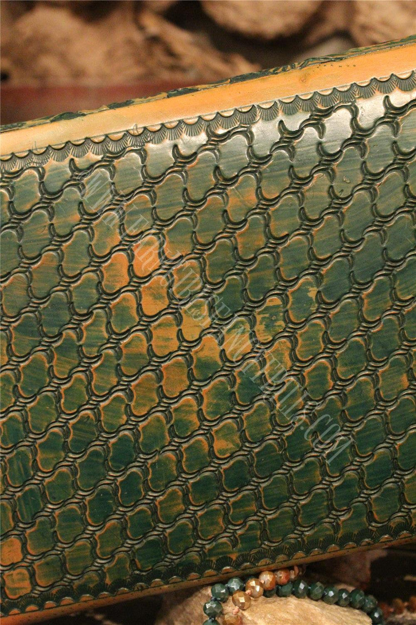 Envelope  Embossed Leather Shoulder Bag  With Fringe, Farm Girls Fancy Frills