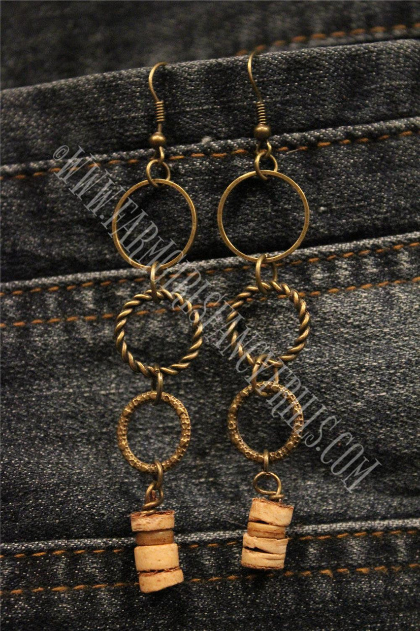 handmade earrings, farm girls fancy frills