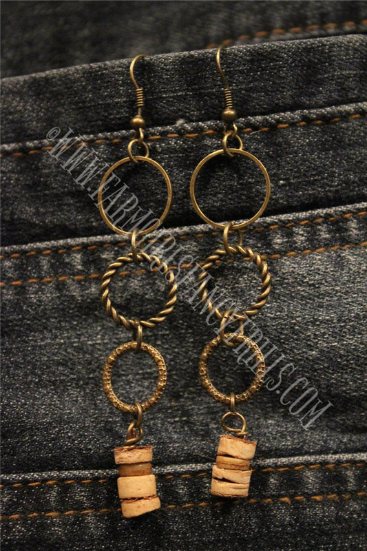 handmade earrings, farm girls fancy frills