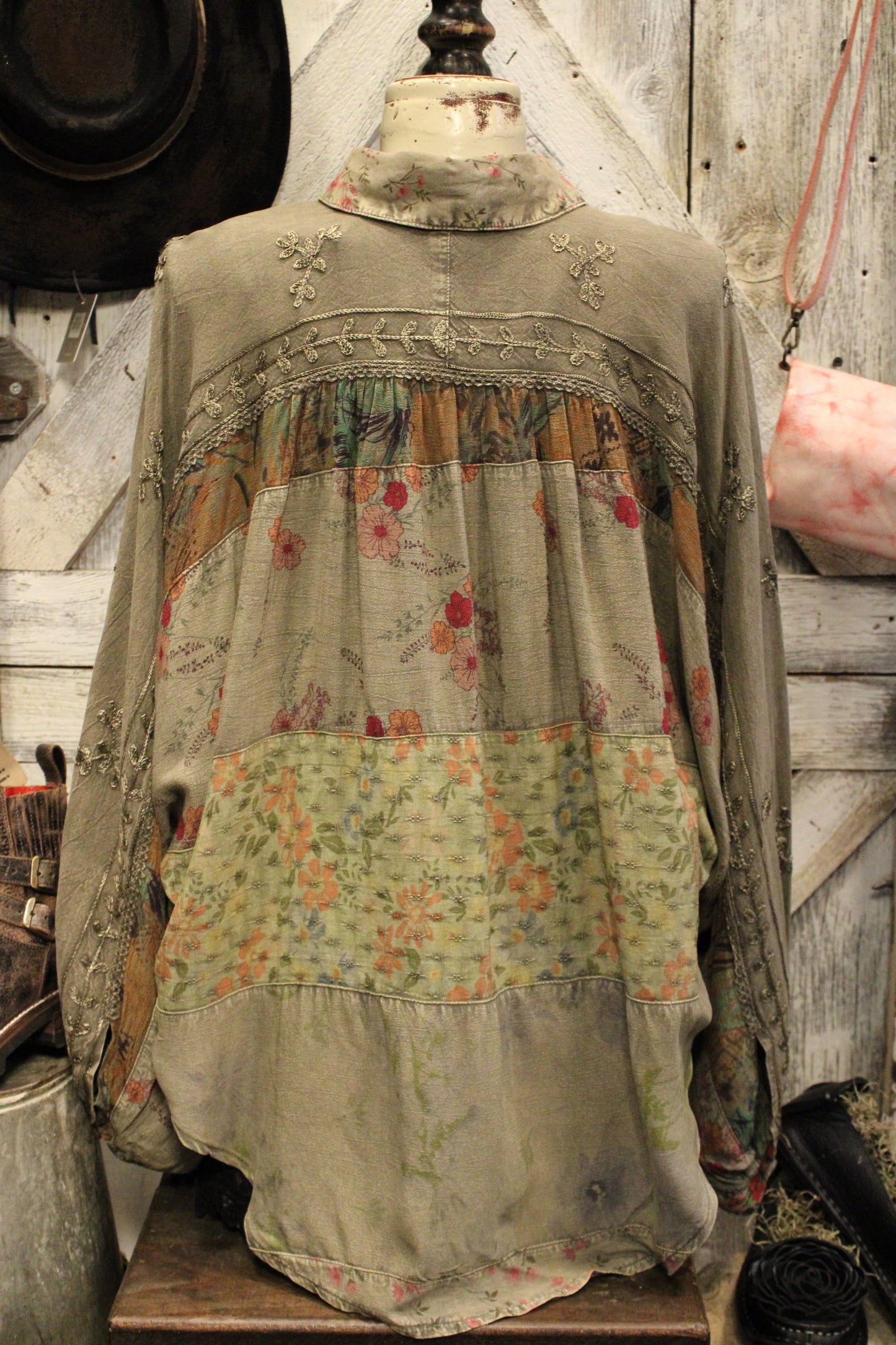 Enchanted Gravel Button Up Blouse