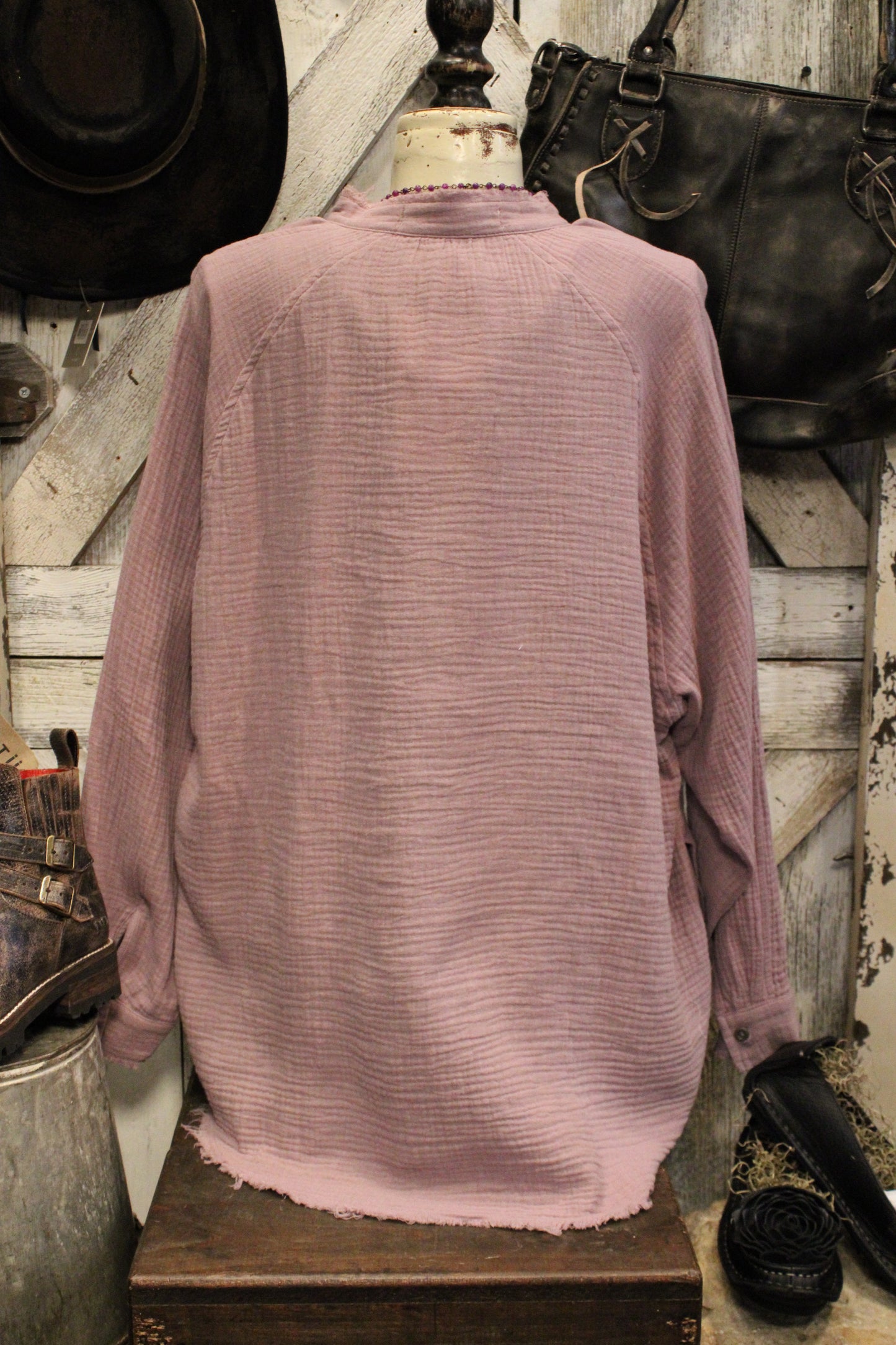 Lilac Cloud Cotton Button Up