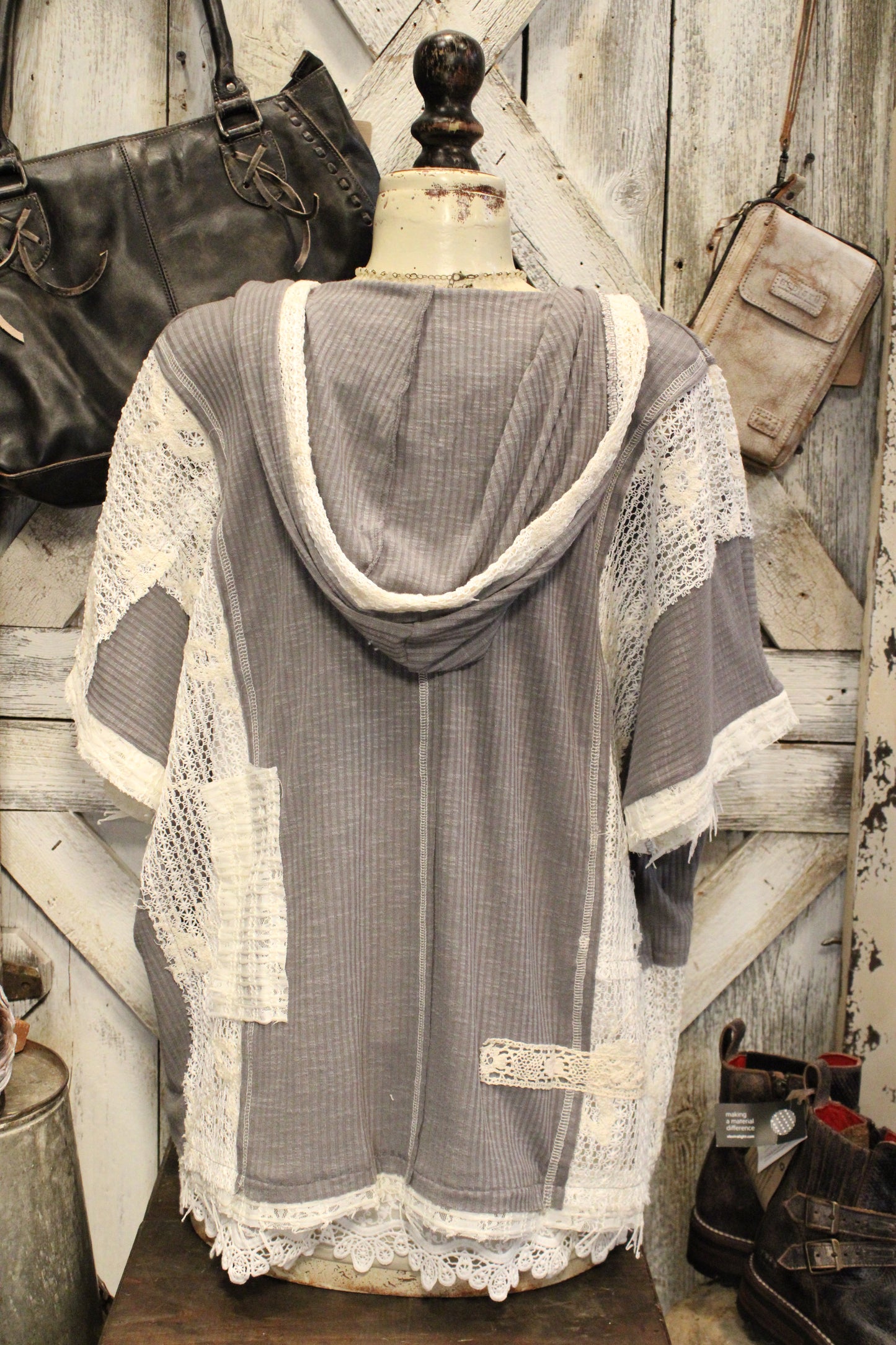 Cactus & Lace Grey Casual Hoodie