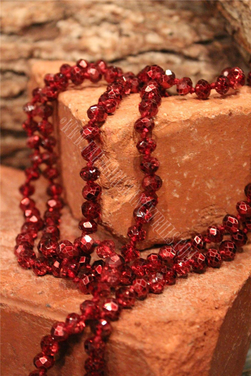 Crystal Beaded Long Necklace, Farm Girls Fancy Frills