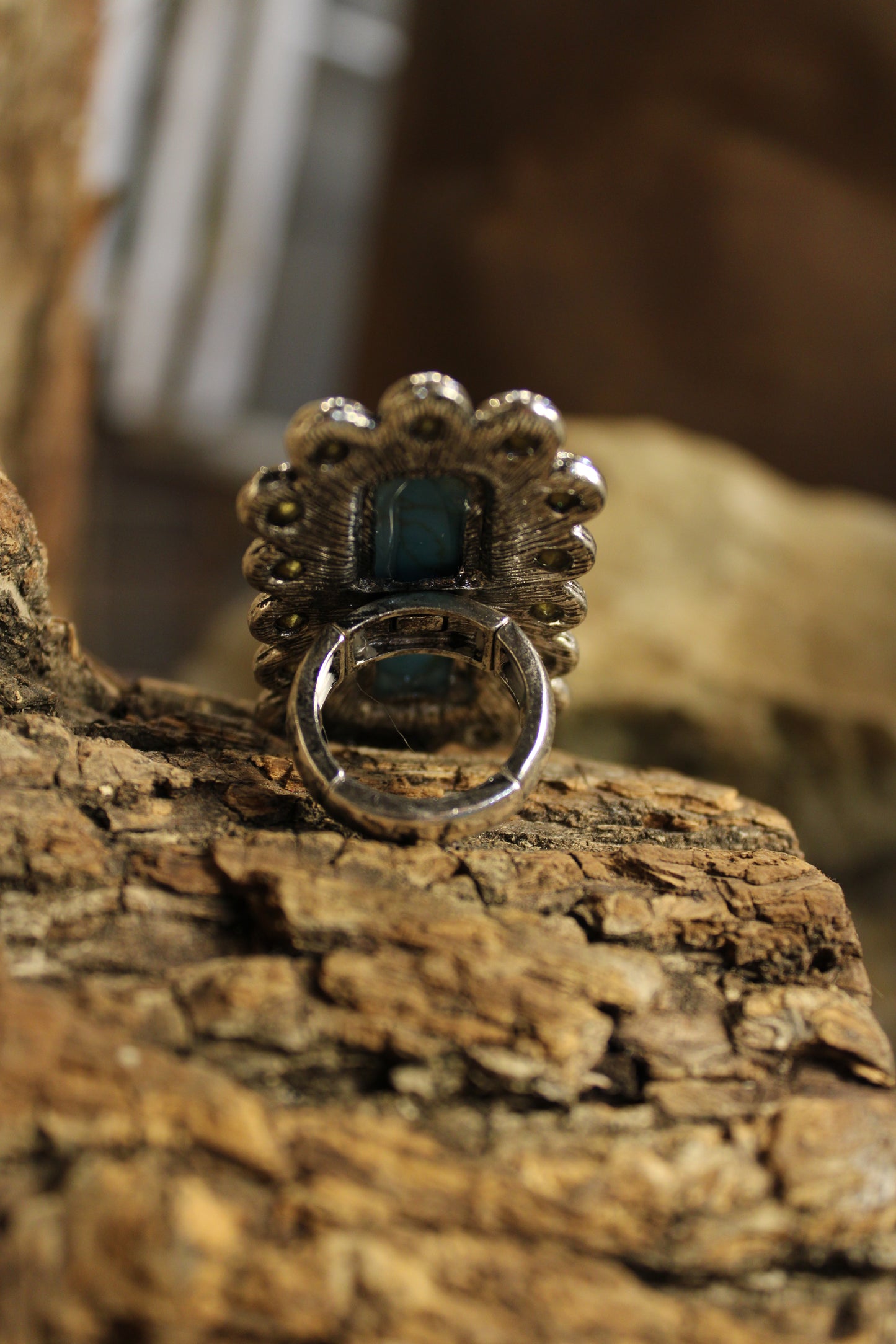 Turquoise Bloom Sparkle Ring
