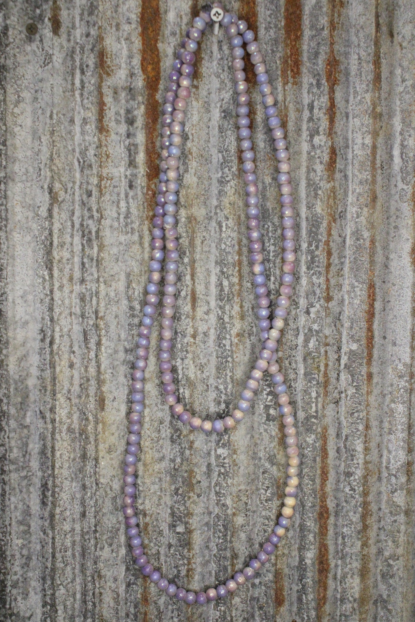 Lilac Teakwood Bead Necklace