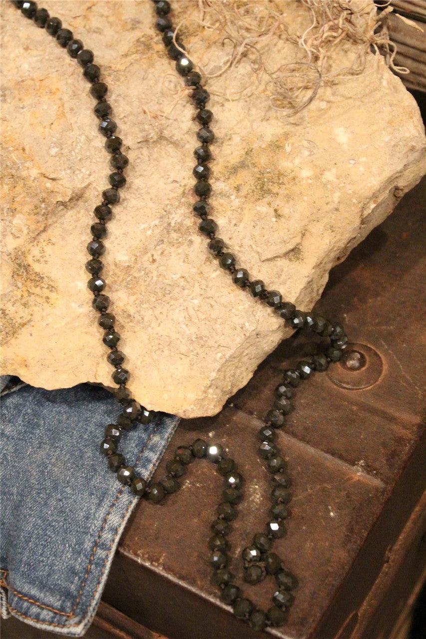 dark grey sparkle and shine crystal bead necklace
