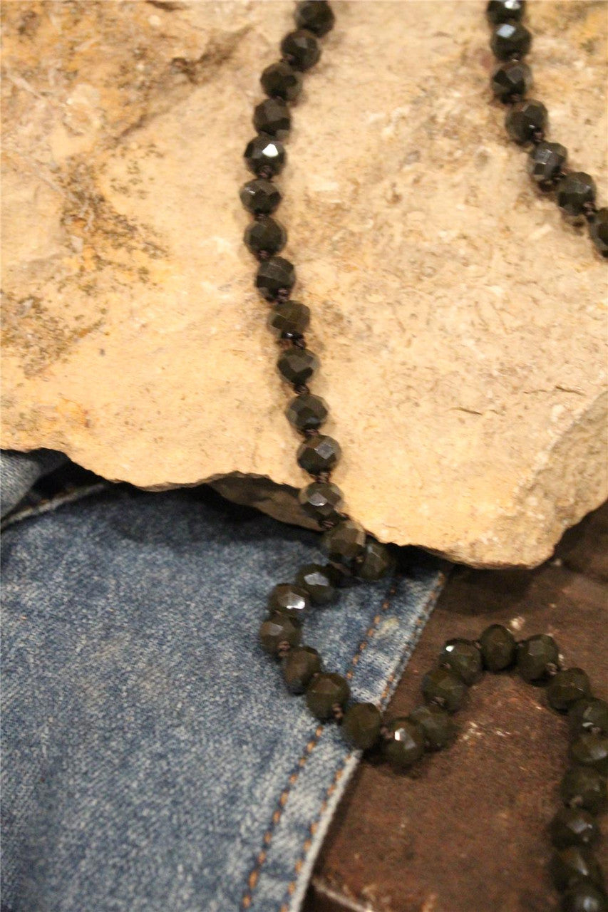 dark grey sparkle and shine crystal bead necklace