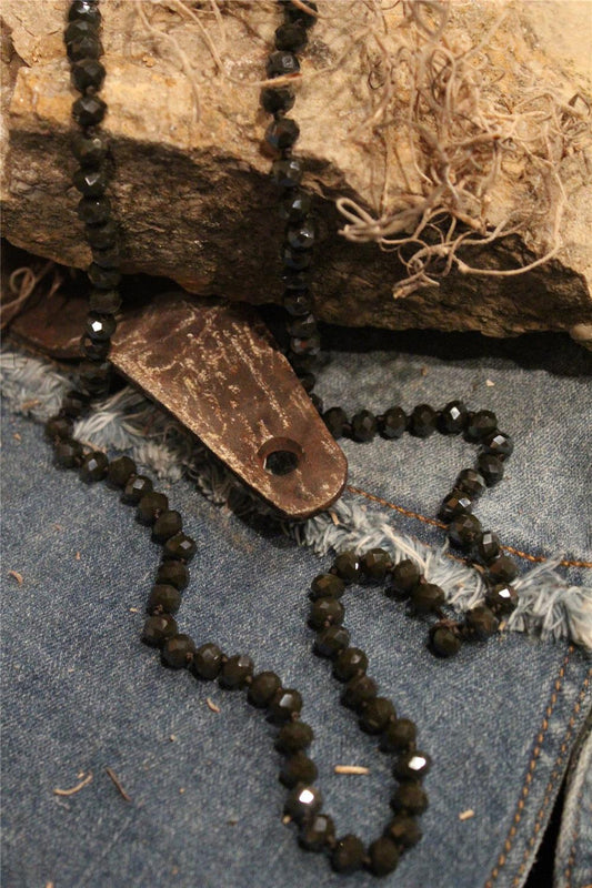 dark grey sparkle and shine crystal bead necklace