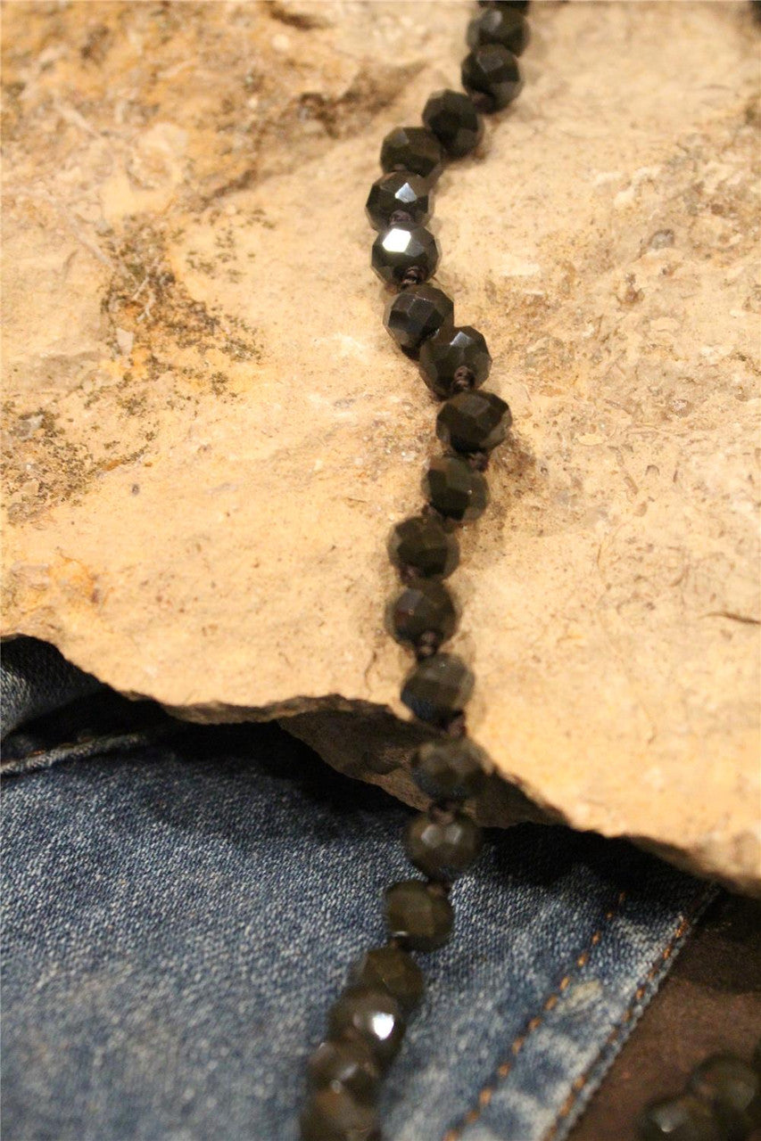 dark grey sparkle and shine crystal bead necklace