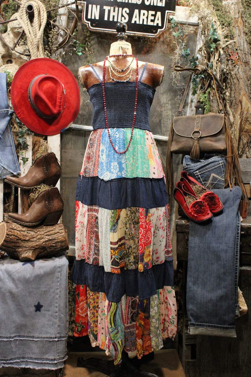 Mismatched Mila Dark Denim Maxi Dress L Mismatched Mila Dark Denim Maxi Dress L