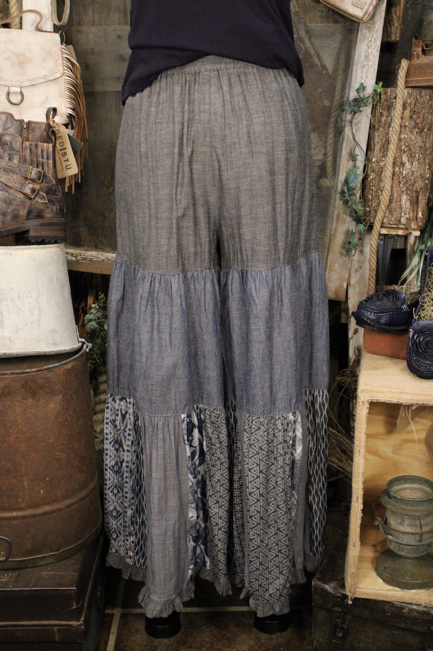 Shades Of Blue Chambray Pants