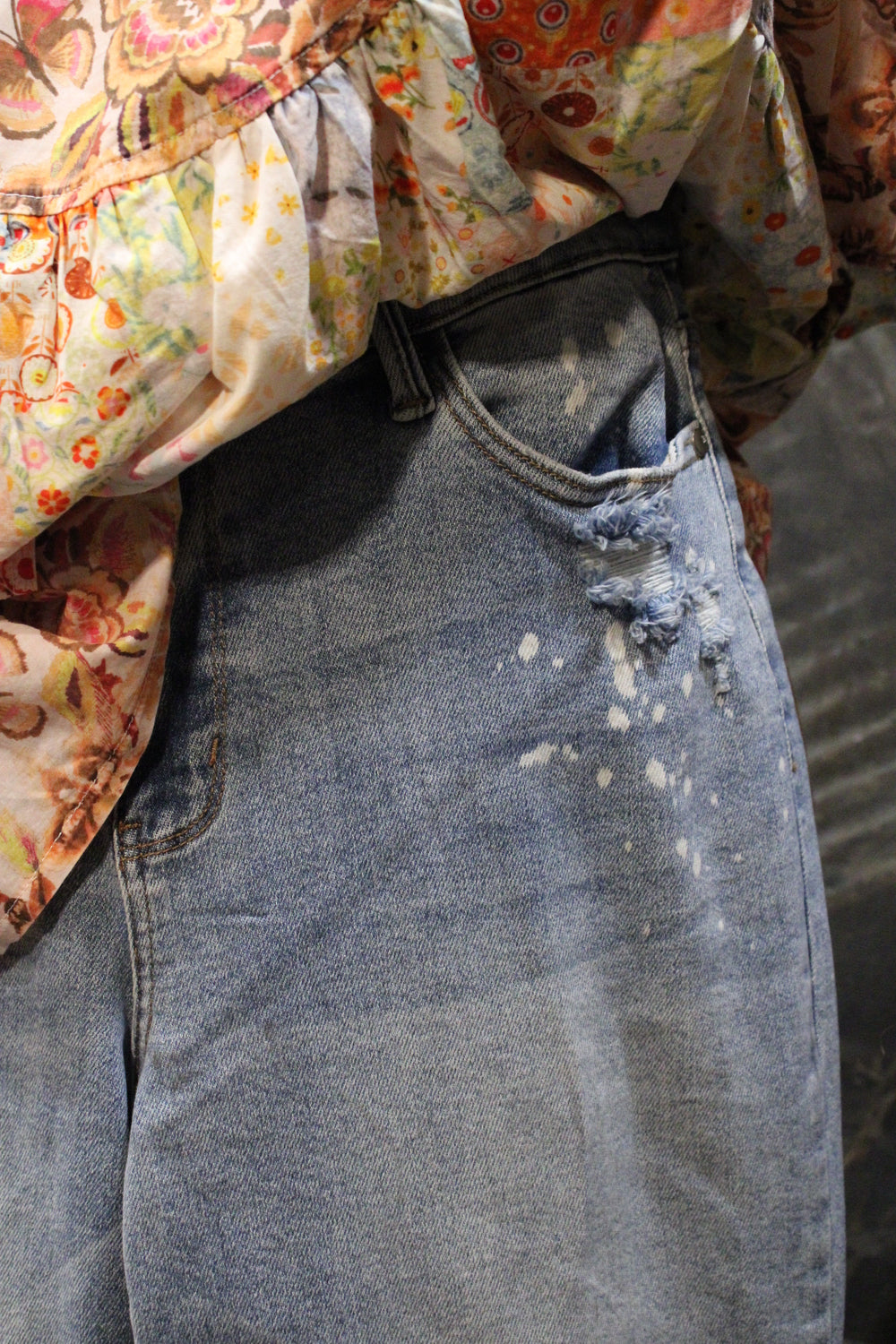 Bleach Splattered MR Judy Blue Jeans