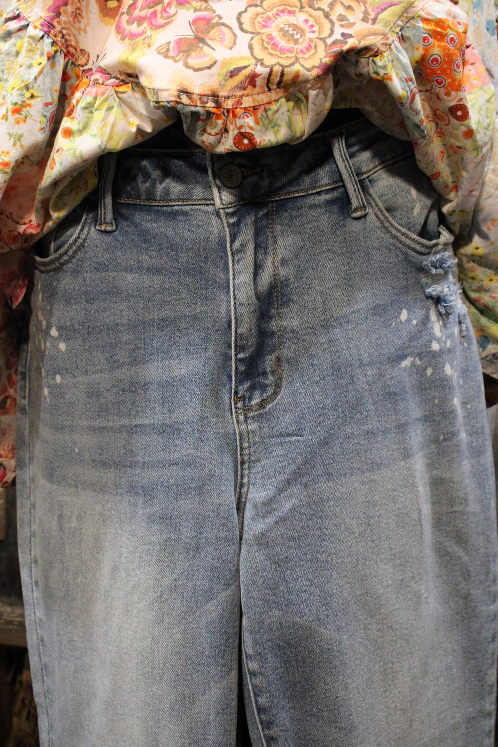 Bleach Splattered MR Judy Blue Jeans