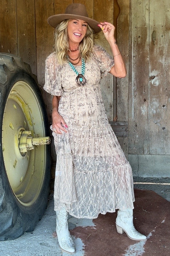 Old West Tiered Lace Dress – Farm Girls Fancy Frills