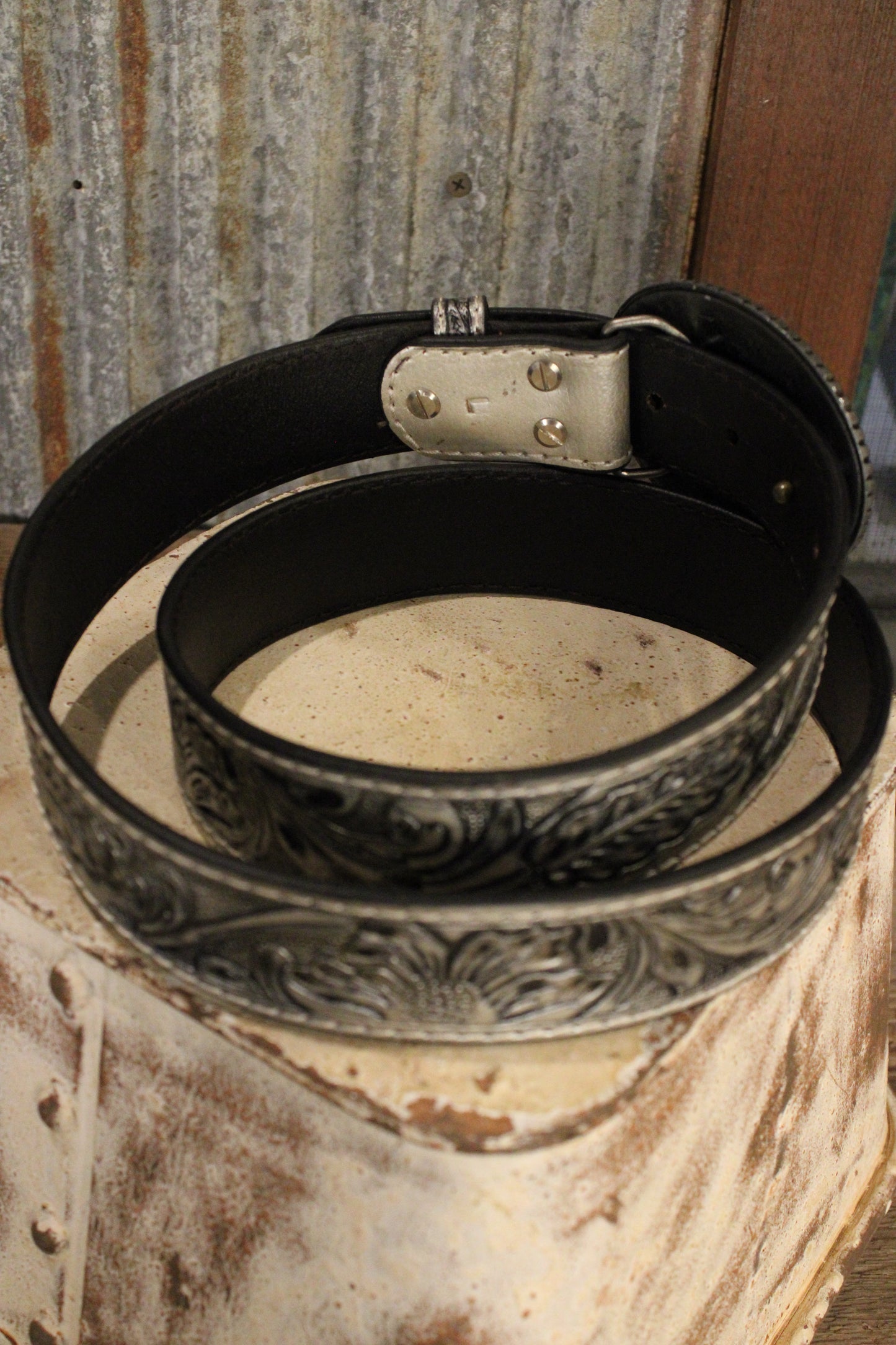 Silver Trails Leather Belt